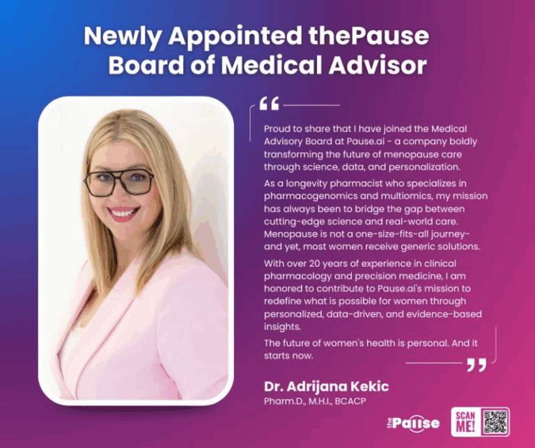 Dr. Adrijana Kekic Joins thePause™ Board of Medical Advisors