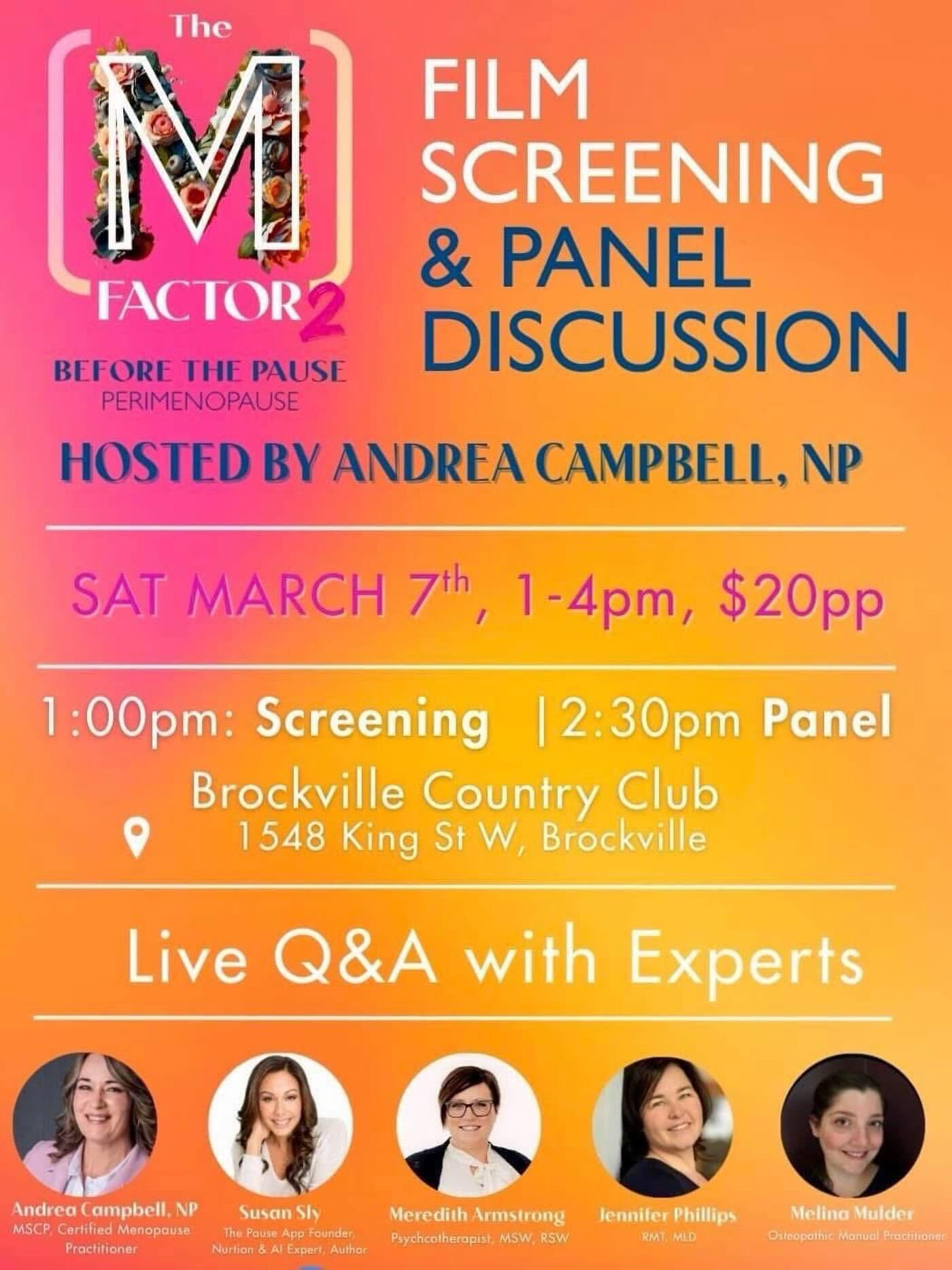 Brockville M factor Film Screening, Q&A