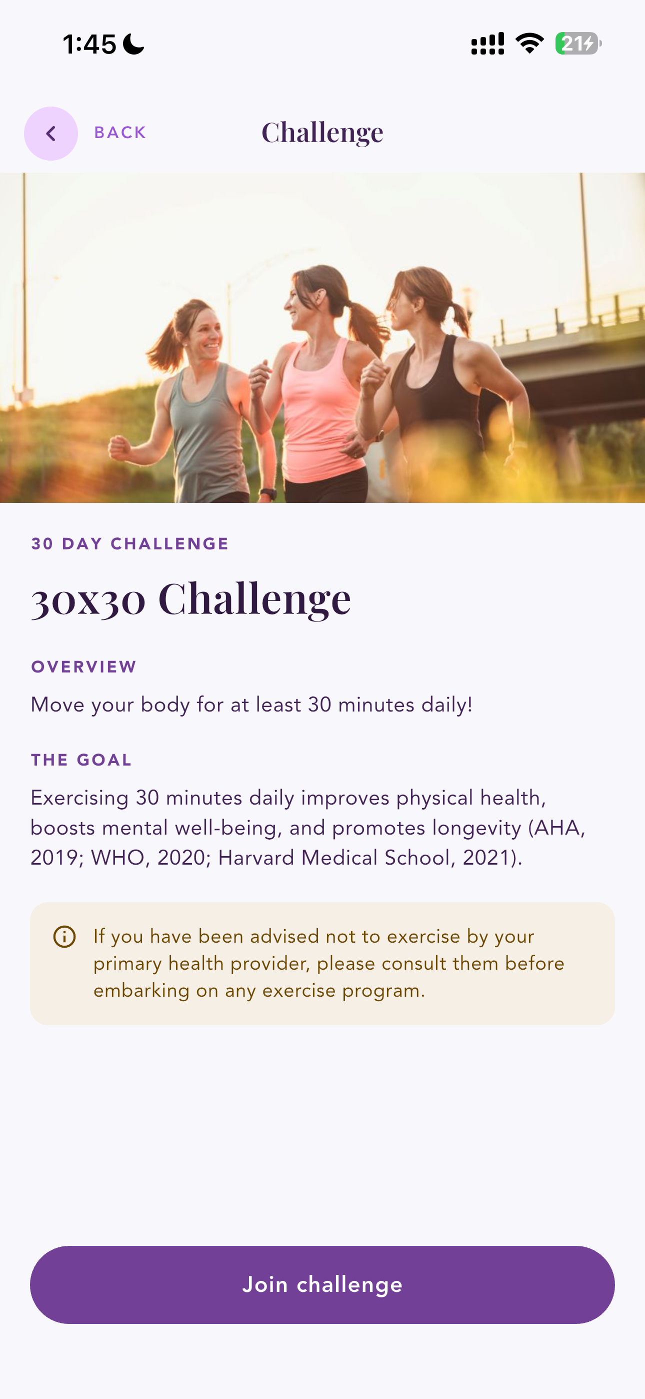 30x30 in-app challenge
