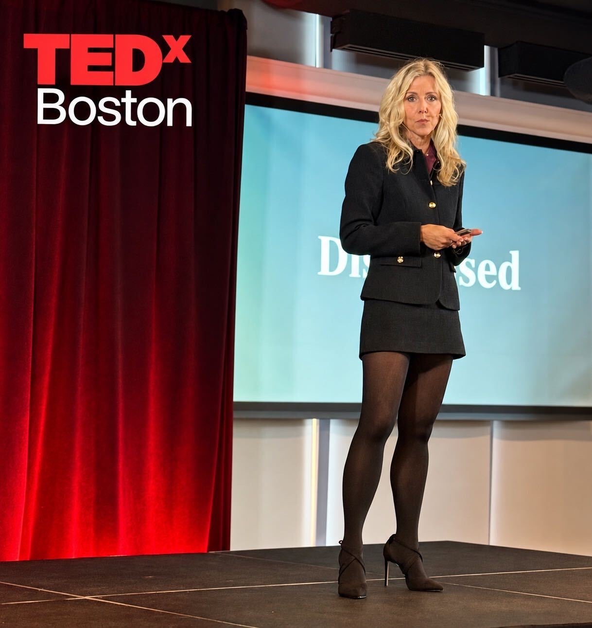 Dr. Mia Chorney, DNP, FNP-BC, MSCP, speaking on stage at TEDx Boston in October 2026